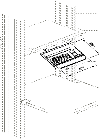 Выдвижная полка для клавиатуры W405 x D280mm