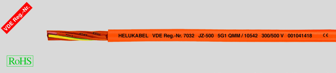 Кабель контрольный JZ-500 orange 4G2,5 qmm, с цифровой маркировкой жил и жилой заземления (ж.з)