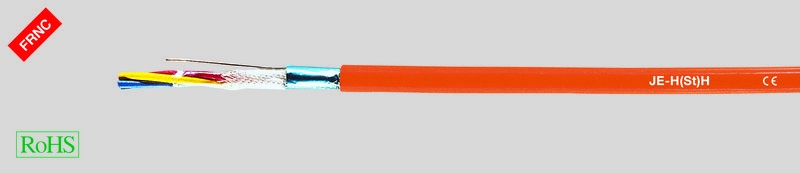 JE-H(St)H 2x2x0,8, E30, Кабель огнестойкий для пожарной сигнализации  в электростатическом экране(оранжевый).