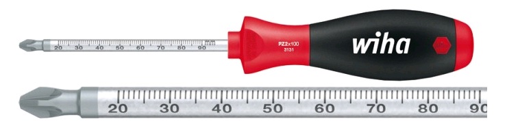 Отвертка SoftFinish® (круглое жало с лазерной разметкой от 20 до 90мм) PZ 2x100
