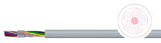 Кабель контрольный ELITRONIC-OZ EB LIYY-OZ 2X0,75 300/500 V, BLUE RAL 5015